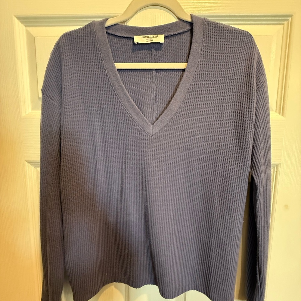 Double Zero Deep Purple V-Neck Sweater